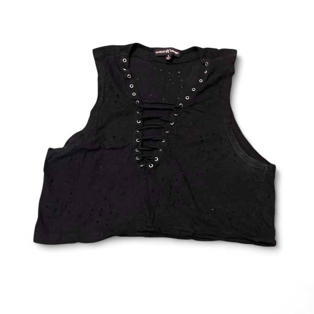 Almost famous singe detail top grommets grunge y2k vtg L/18